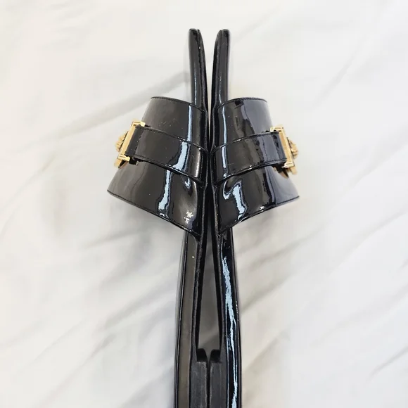 Versace Black and Gold Slide Sandals - Picture 3 of 5
